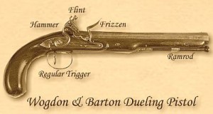 Her dueling pistol, Wogdon & Barton, the best money could buy.